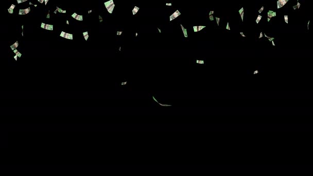 澳元钞票掉了下来 Aud纸币不断贬值 经济和商业的概念 阿尔法频道3D渲染 动画制作 — 图库视频影像