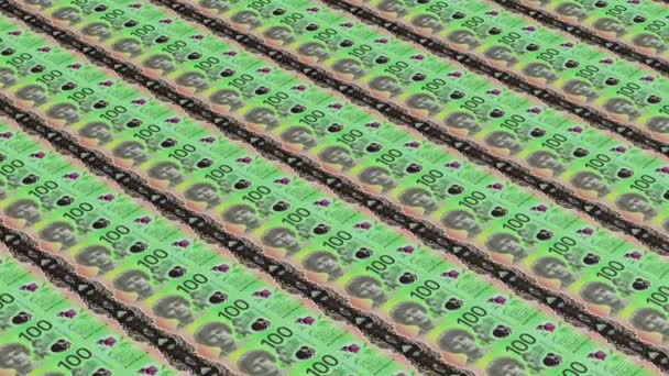 Друкують Австралійські Долари Aud Паперові Банкноти Австралійські Доларові Банкноти Готівкою — стокове відео