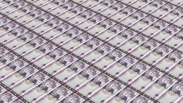 Geld Drucken Britische Pfund Hintergrund Sind Gbp Papiergeldscheine Geld Pokert — Stockvideo