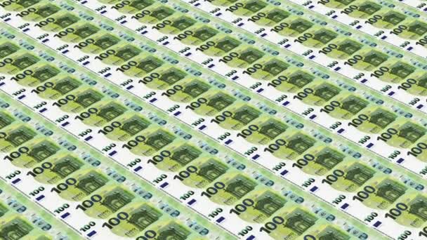 Stampare Soldi Contesto Delle Banconote Carta Moneta Europea Banconote Contanti — Video Stock