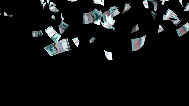 Llueve Dinero Billetes Papel Moneda Sek Cayendo Billetes Suecos Krona — Vídeos de Stock