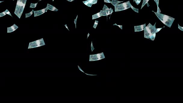 Para Yağmuru Brezilya Nın Gerçek Banknotları Düşüyor Brl Kağıt Para — Stok video