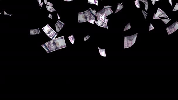 Para Yağmuru Büyük Britanya Para Birimi Banknotları Düşüyor Ngiliz Kağıt — Stok video