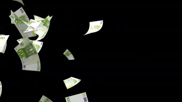 Argent Billets Euros Baisse Une Pile Billets Papier Monnaie Union — Video