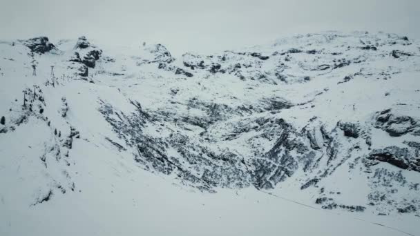Huge Mountain Peaks Covered Fresh Snow Mount Titlis Engelberg Swiss — Stock Video
