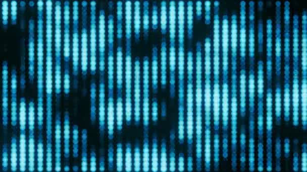 抽象网点像素模糊动画与蓝光 摘要背景 数字发光蓝色像素在非聚焦的黑暗背景 可浏览动画 — 图库视频影像
