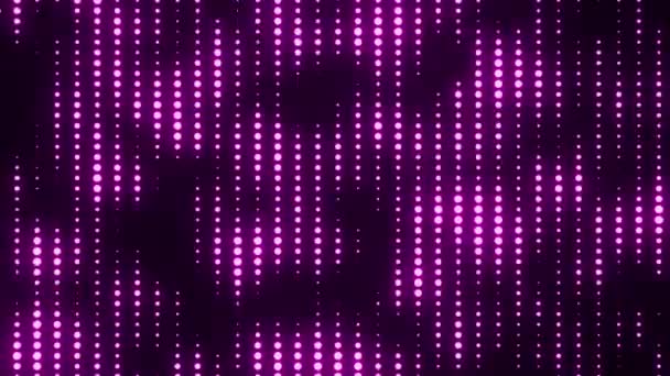 摘要在深色背景下 像素化点缀的紫外光闪烁 是的循环抽象点像素动画 摘要背景 带有紫色像素灯的可浏览动画 — 图库视频影像