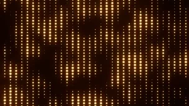 Abstraktní Pixelované Tečkované Blikající Žluté Světlo Tmavém Pozadí Abstraktní Animace — Stock video