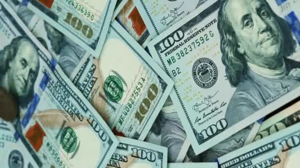 Moedas Caindo Dólares Americanos Notas Fundo Moedas Antigas Antigas Caem — Vídeo de Stock