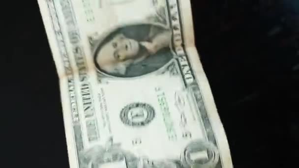 Банкнота Одного Американского Доллара Крупным Планом Концепция Денег Финансы Бизнес — стоковое видео