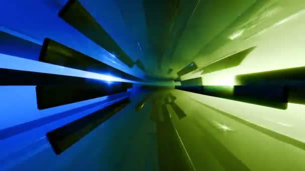 Animación Futurista Túnel Brillante Con Líneas Coloridas Movimiento Alta Velocidad — Vídeos de Stock