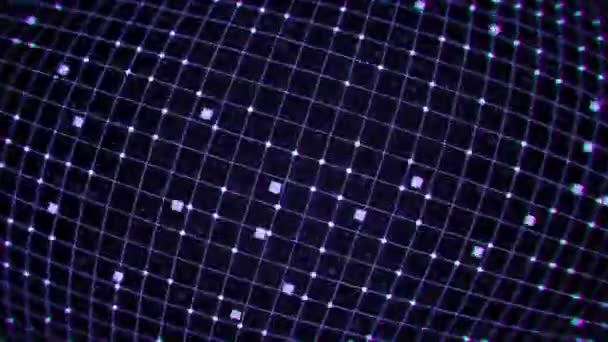 抽象技术 工程和人工智能圈背景 带有蓝色紫外光的未来主义几何动画 可浏览的现代计算机背景 — 图库视频影像