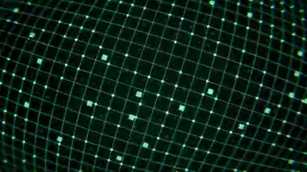 緑色のデジタル未来抽象化された背景 シームレスなループ可能な抽象アニメーション サイエンスフィクションのテーマ デジタルデータコンピュータ技術 抽象幾何学アニメーション — ストック動画