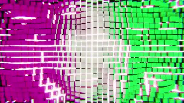 Dalgalar Neon Işıkları Olan Soyut Dijital Arkaplan Dijital Siber Teknoloji — Stok video