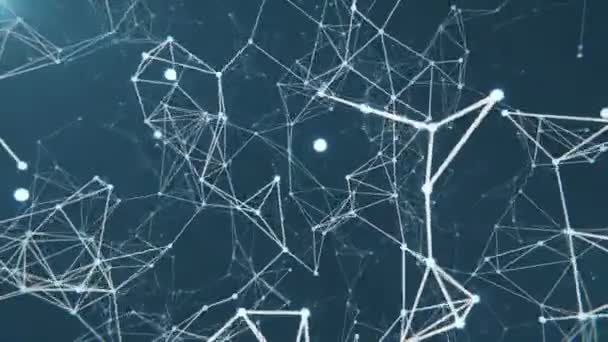 Абстрактная Цифровая Связь Перемещающая Точки Линии Технологический Фон Структура Сетевого — стоковое видео
