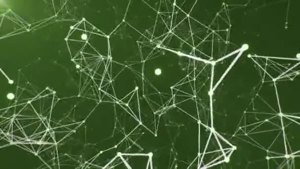 数字线和点连接在抽象的未来主义空间中运动 带网格线的科幻小说背景 数据技术 无缝运动图形 — 图库视频影像