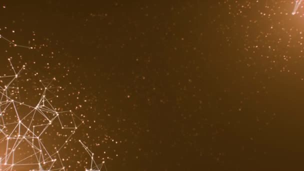 Полет Движущихся Светящихся Точек Линий Зацикленная Анимация Футуристический Фон Линиями — стоковое видео