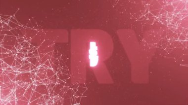 Parlayan neon dönüşümlü para birimi sembolü. Pleksus arka planında soyut fütüristik çokgen Türk lirası işaretleri. Türk lira para birimi sembolleri taşıyan fütürist pleksus