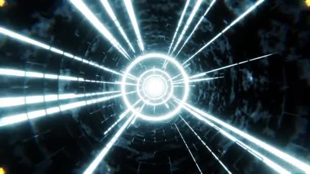 Futuristické Kruhové Pozadí Tunelu Létání Abstraktním Kruhovým Tunelem — Stock video