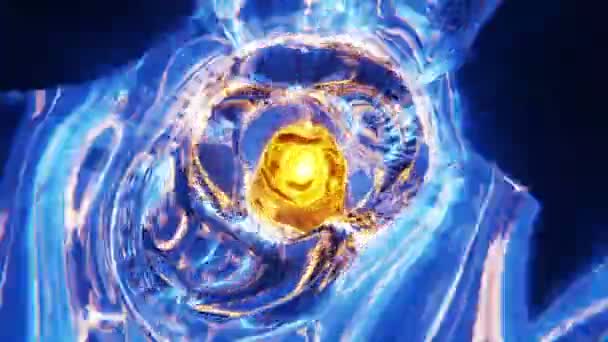 Абстрактний Циклічний Фон Літає Всередині Неонового Світячого Циліндра Тунелю Анімований — стокове відео