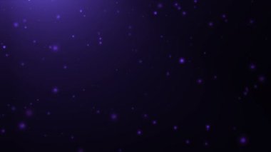Siyah zeminde parlayan parçacıklar uçuşuyor. Siber uzayda uçan neon ışıklı noktalar. Soyut arkaplan. Kusursuz, döngülü. Hareket grafikleri
