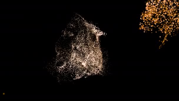 Светящиеся Неоновые Круги Отражаются Друг Друга Двигаясь Хаотично Фон Хаотичными — стоковое видео