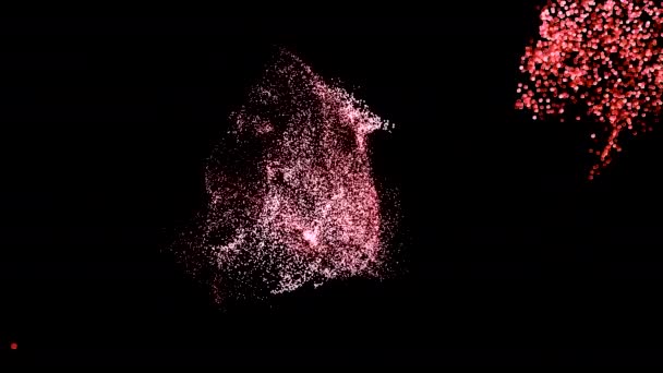 Particules Mouvement Chaotique Différentes Tailles Sur Fond Noir Des Particules — Video