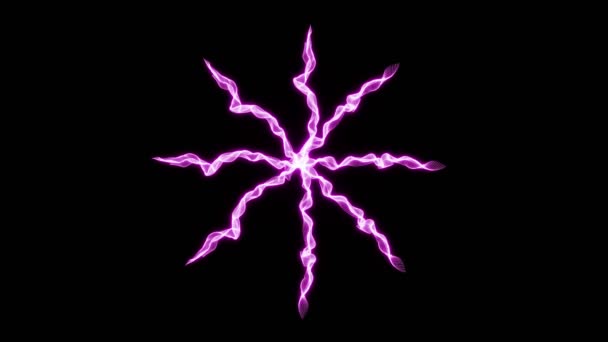 Forma Estrela Linha Néon Ultravioleta Brilhando Fundo Preto Animação Loop — Vídeo de Stock