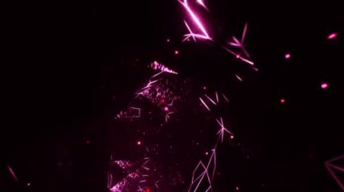 Renkli fütüristik bilim kurgu tüneli, döngülü animasyon. Soyut parlak arkaplan. Modern hareket grafikleri, kusursuz döngü. Veri teknolojisi ağı