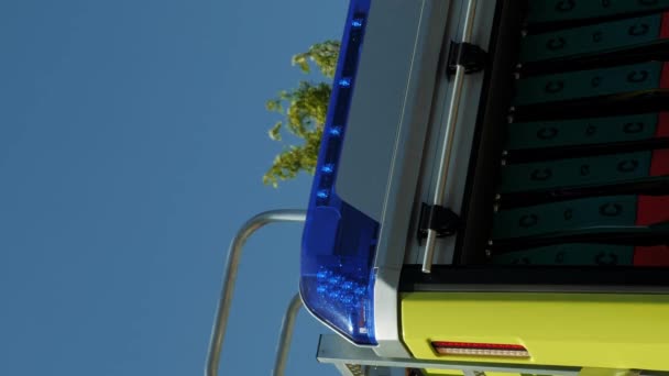 Luces Advertencia Camión Bomberos Luces Azules Camión Bomberos Luces Emergencia — Vídeo de stock