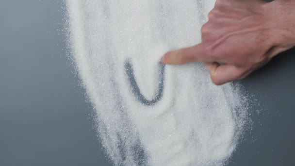 Ręczne Pisanie Słowa Cukier Tle Cukru Białego Cukier Zabija Niezdrowe — Wideo stockowe
