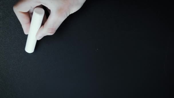 Écrire Point Exclamation Avec Craie Sur Tableau Noir Dessin Main — Video