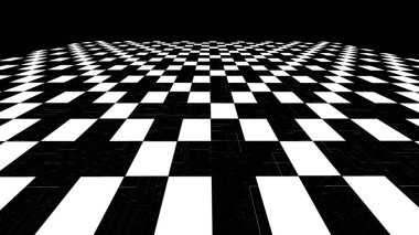 Dama, satranç, damalı düzlemde açı bakış açısı. Eğik, boş yere ufuk.