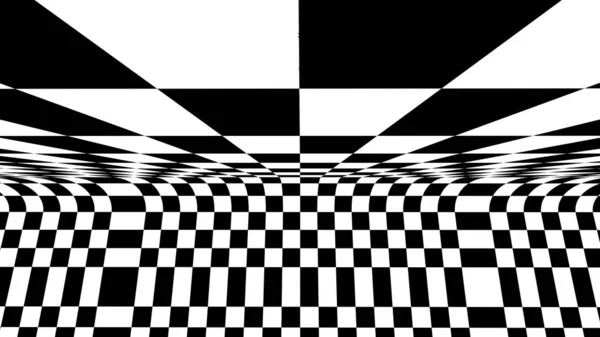 チェッカー盤 チェス盤 角度視点で市松模様の平面 空床を消失 — ストック写真