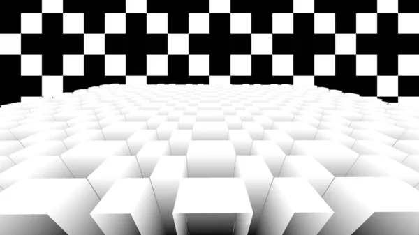 Šachovnice Šachovnice Kostkované Letadlo Úhlu Pohledu Naklonění Mizí Prázdné Podlahy — Stock fotografie