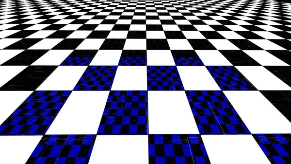 チェッカー盤 チェス盤 角度視点で市松模様の平面 空床を消失 — ストック写真