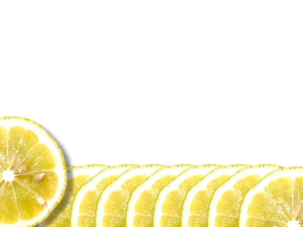 Ломтик Лимона Обрезка Пути Изолированные Белом Фоне — стоковое фото