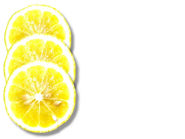 柠檬切片 修剪路径 在白色背景下隔离 — 图库照片