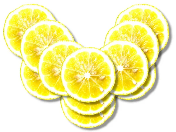 Lemon Slice Clipping Path Isolated White Background — Stock Photo, Image