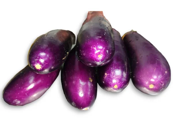 Aubergine Äggplanta Isolerad Vitt Eggplant Klippväg Kvalitetsfoto För Ditt Projekt — Stockfoto