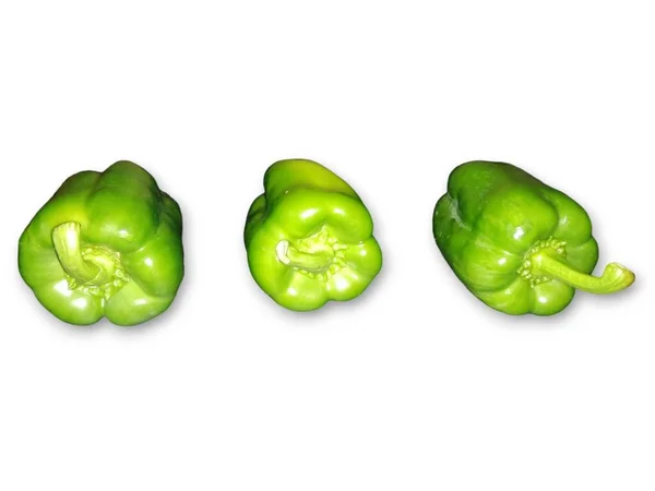 Zöld Chili Paprika Izolált Fehér Alapon — Stock Fotó