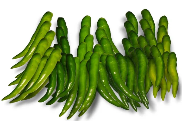 Zelená Chilli Paprika Izolované Bílém Pozadí — Stock fotografie