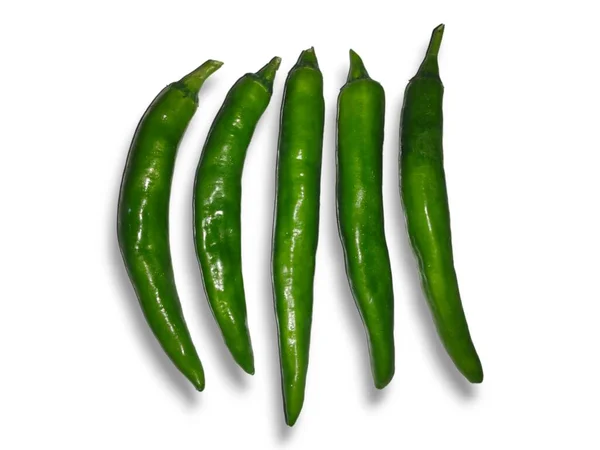 Green Chili Pepper Isolated White Background Royalty Free Stock Images