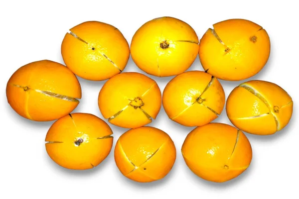 Fehér Alapon Izolált Friss Narancs Gyümölcs — Stock Fotó