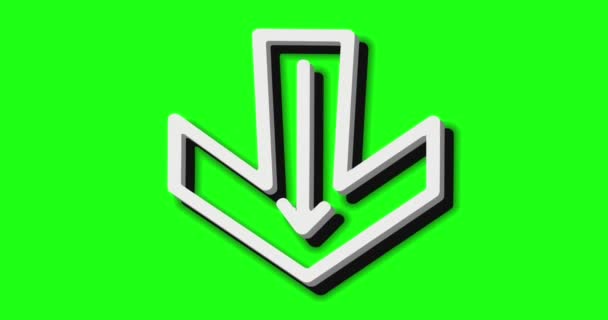 绿色屏幕上的动画白箭 手绘涂鸦箭 绿色屏幕上的多个箭头动画 4K视频 — 图库视频影像