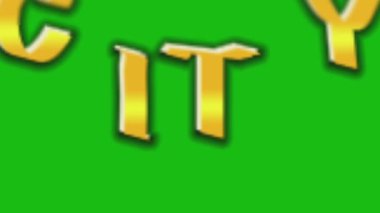 Kelime şehir metin şablonu yeşil arkaplan