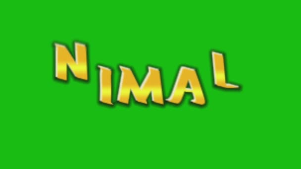 Слово Животные Написано Зеленым Цветом — стоковое видео