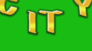 Kelime şehir metin şablonu yeşil arkaplan