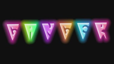 Siyah arkaplanda renkli neon animasyonlu kanser