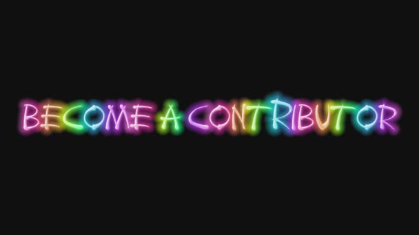 Convertirse Contribuyente Con Color Del Arco Iris Fondo — Vídeo de stock